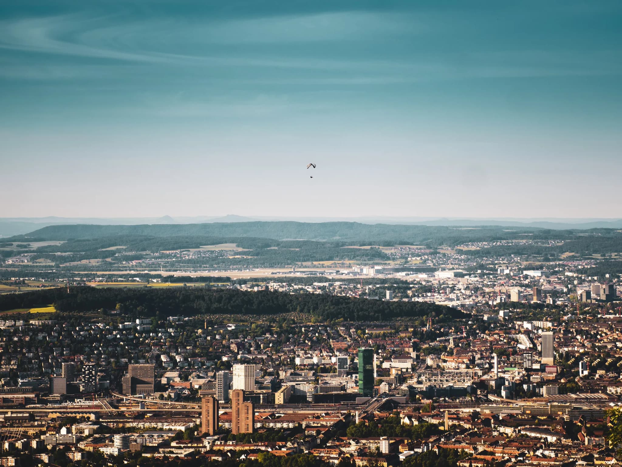Paragliding above Zurich